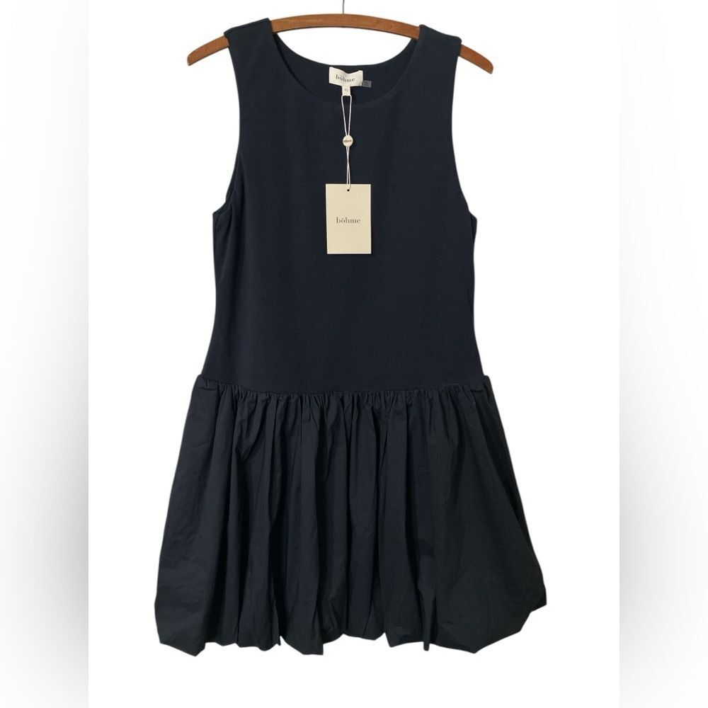 Bohme Nila New with Tags Bubble Dress Size XL Navy Quiet Maximalist Layers